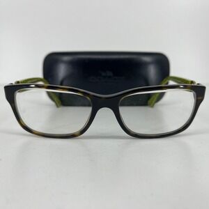 Coach HC 6052 Fannie Dark Tortoise Green Signature C Eyeglasses Frames 54-16-135
